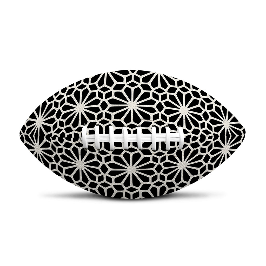 Black And White Geometric Floral Print Rugby Ball