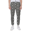 Black And White Geometric Floral Print Scuba Joggers