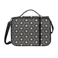 Black And White Geometric Floral Print Shoulder Strap Bible Bag
