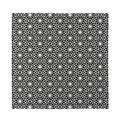 Black And White Geometric Floral Print Silk Bandana