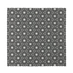 Black And White Geometric Floral Print Silk Bandana