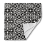 Black And White Geometric Floral Print Silk Bandana