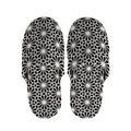 Black And White Geometric Floral Print Slippers