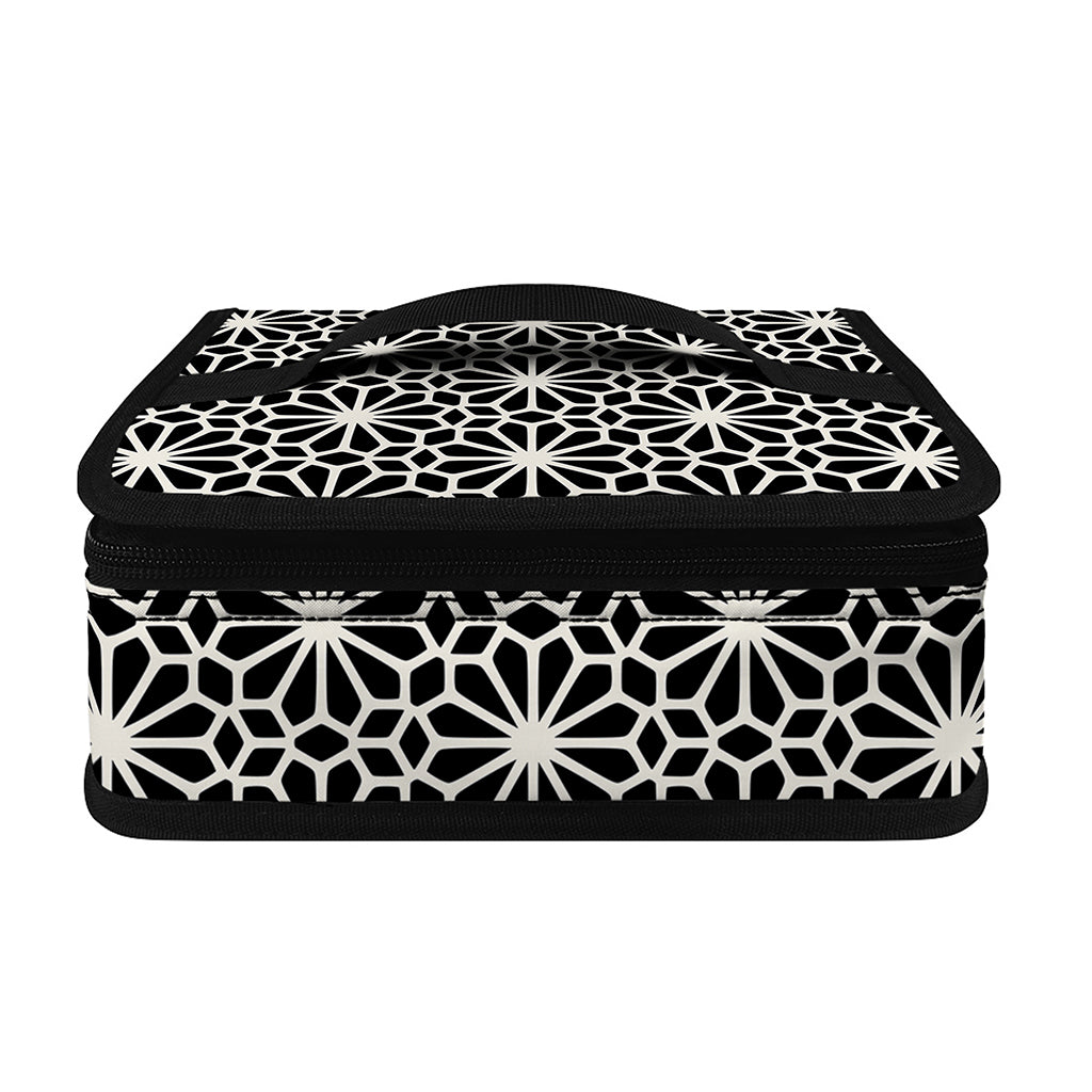 Black And White Geometric Floral Print Small Lunch Bag