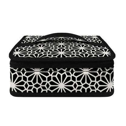 Black And White Geometric Floral Print Small Lunch Bag