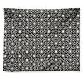 Black And White Geometric Floral Print Tapestry