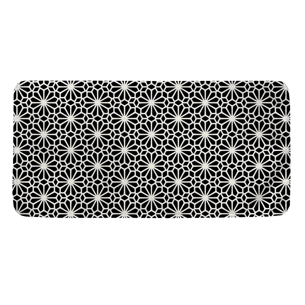 Black And White Geometric Floral Print Towel