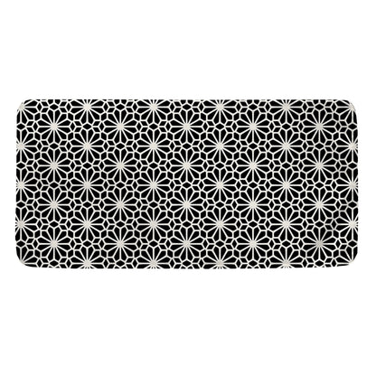 Black And White Geometric Floral Print Towel