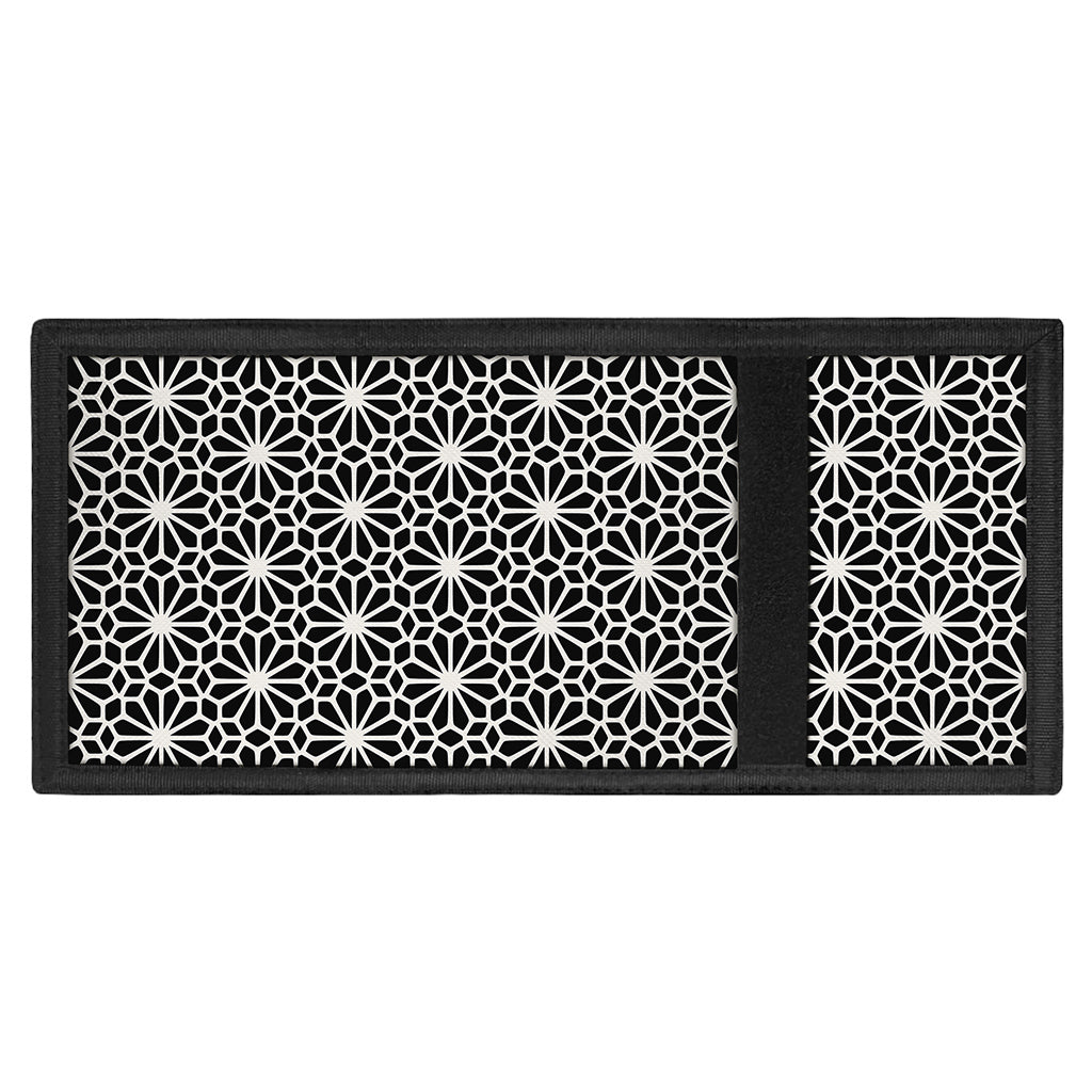 Black And White Geometric Floral Print Trifold Wallet