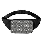 Black And White Geometric Floral Print Waist Bag