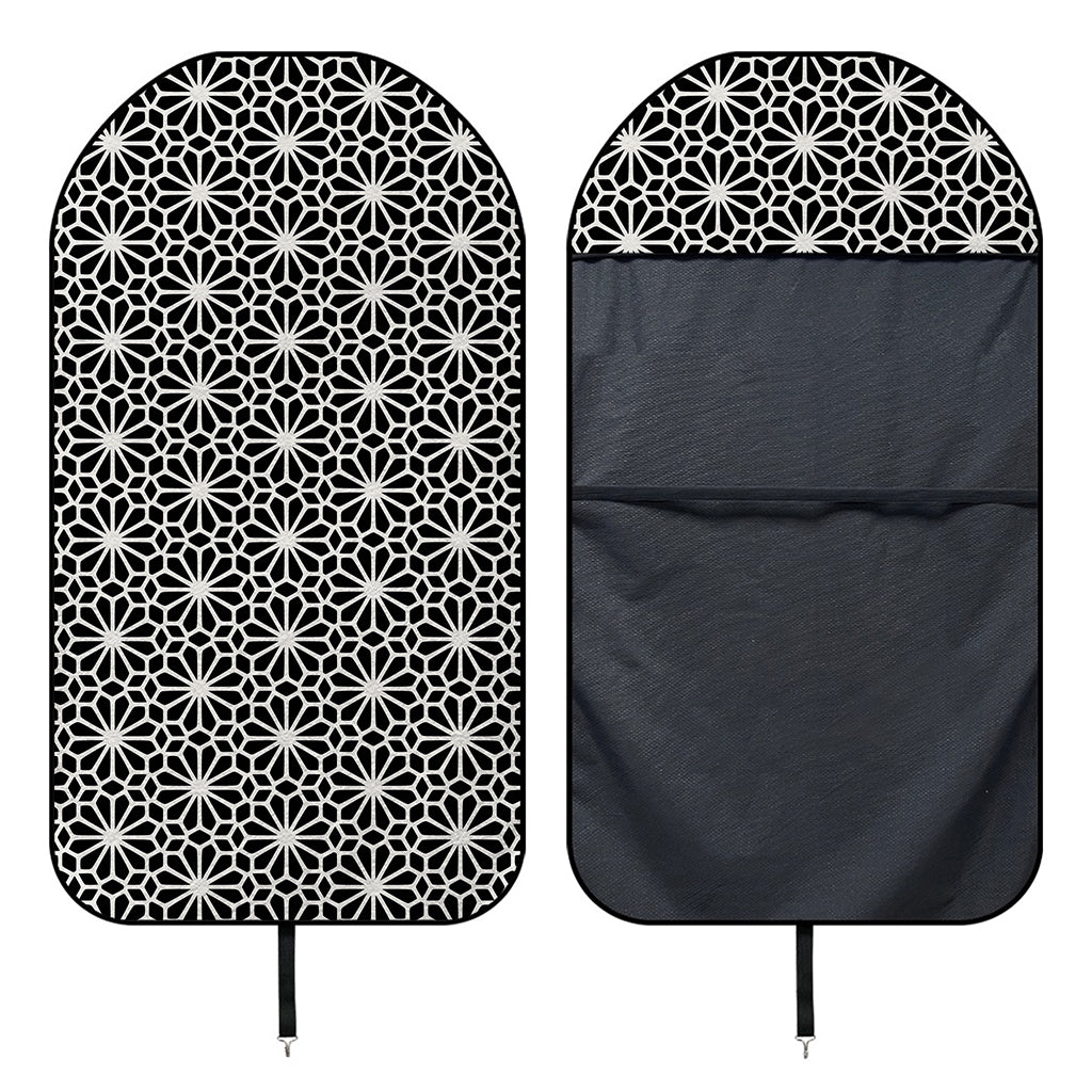 Black And White Geometric Floral Print Waterproof Car Seat Cover