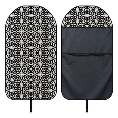 Black And White Geometric Floral Print Waterproof Car Seat Cover