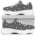 Black And White Geometric Floral Print White Chunky Shoes