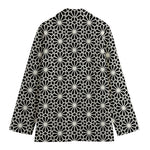 Black And White Geometric Floral Print Women's Blazer
