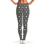 Black And White Geometric Floral Print Women's Leggings