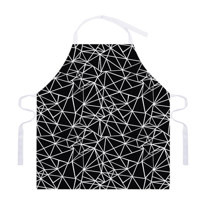 Black And White Geometric Mosaic Print Adjustable Apron