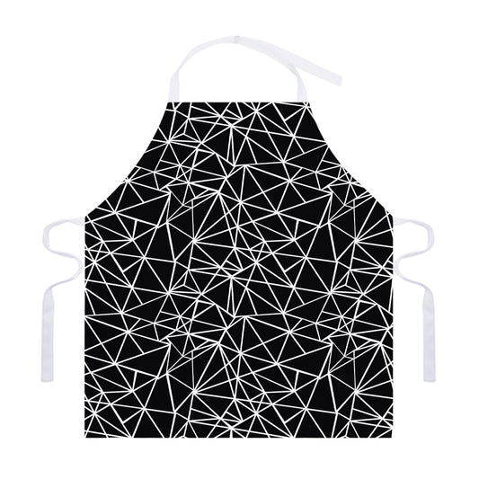 Black And White Geometric Mosaic Print Adjustable Apron