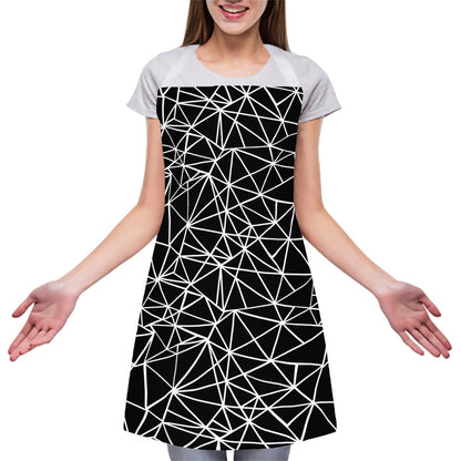Black And White Geometric Mosaic Print Adjustable Apron