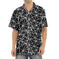 Black And White Geometric Mosaic Print Aloha Shirt