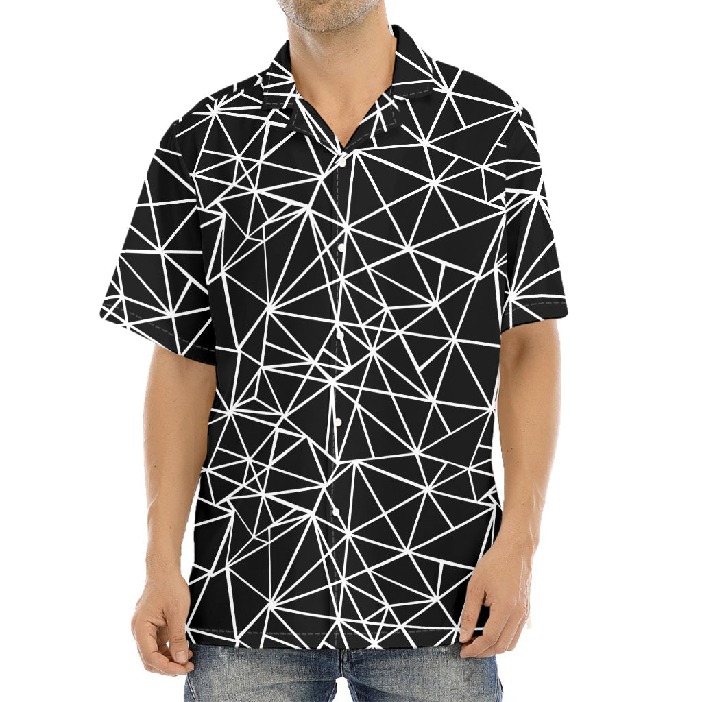 Black And White Geometric Mosaic Print Aloha Shirt