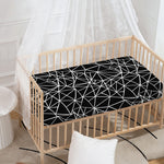 Black And White Geometric Mosaic Print Baby Crib Sheet