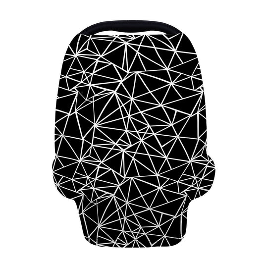 Black And White Geometric Mosaic Print Baby Seat Cover