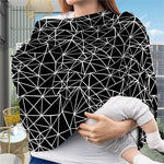 Black And White Geometric Mosaic Print Baby Seat Cover