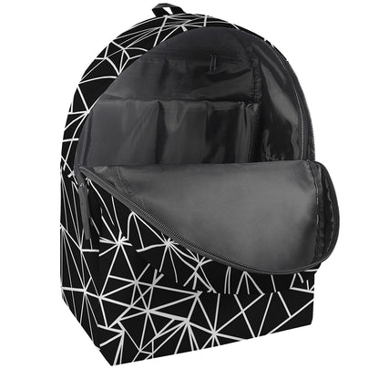 Black And White Geometric Mosaic Print Backpack