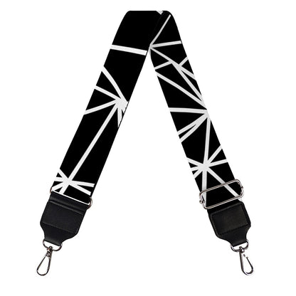 Black And White Geometric Mosaic Print Bag Strap