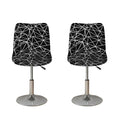 Black And White Geometric Mosaic Print Bar Stool Covers