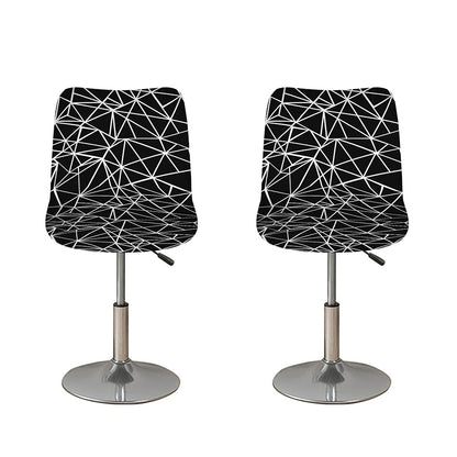 Black And White Geometric Mosaic Print Bar Stool Covers