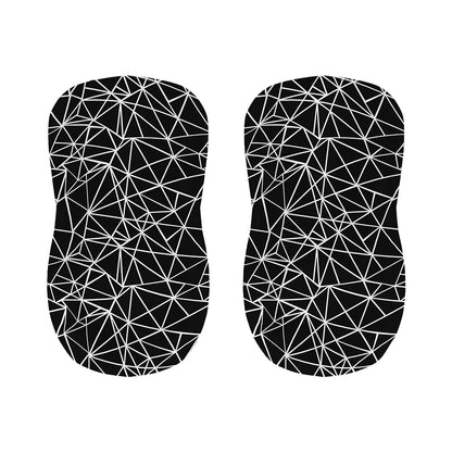 Black And White Geometric Mosaic Print Bar Stool Covers