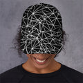 Black And White Geometric Mosaic Print Baseball Cap