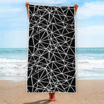 Black And White Geometric Mosaic Print Beach Towel