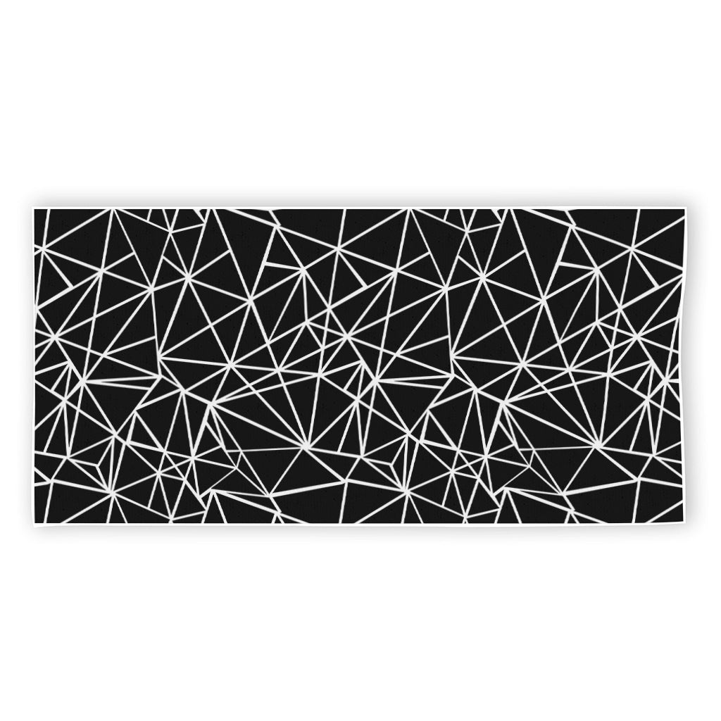 Black And White Geometric Mosaic Print Beach Towel