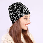 Black And White Geometric Mosaic Print Beanie