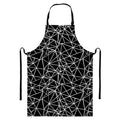 Black And White Geometric Mosaic Print Bib Apron With Pocket