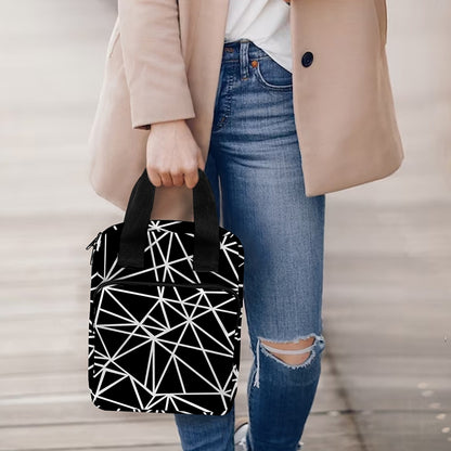 Black And White Geometric Mosaic Print Bible Tote Bag