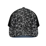 Black And White Geometric Mosaic Print Black Mesh Trucker Cap