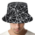 Black And White Geometric Mosaic Print Bucket Hat