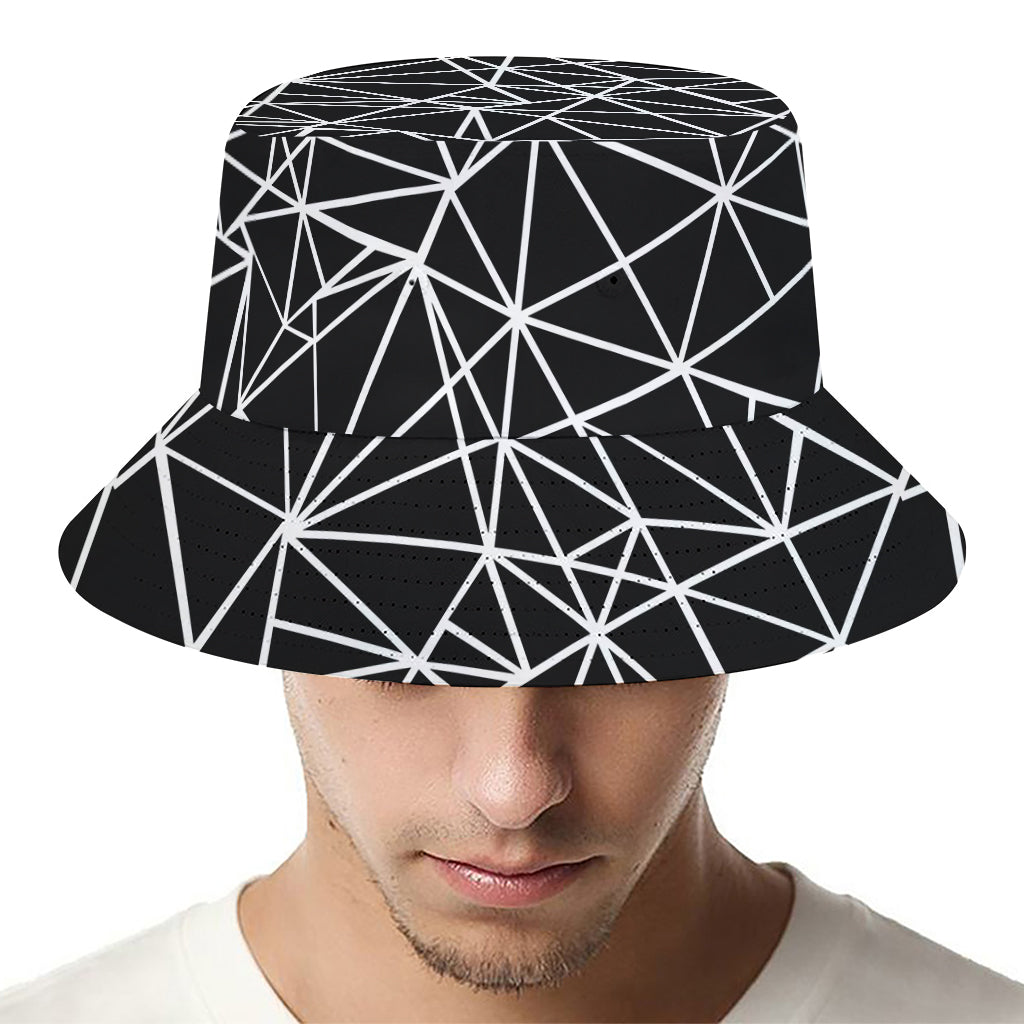 Black And White Geometric Mosaic Print Bucket Hat