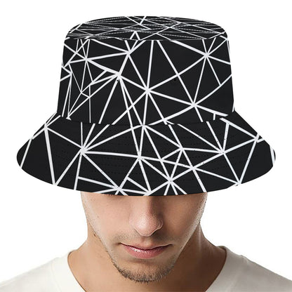 Black And White Geometric Mosaic Print Bucket Hat