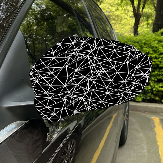 Black And White Geometric Mosaic Print Car Side Mirror Covers