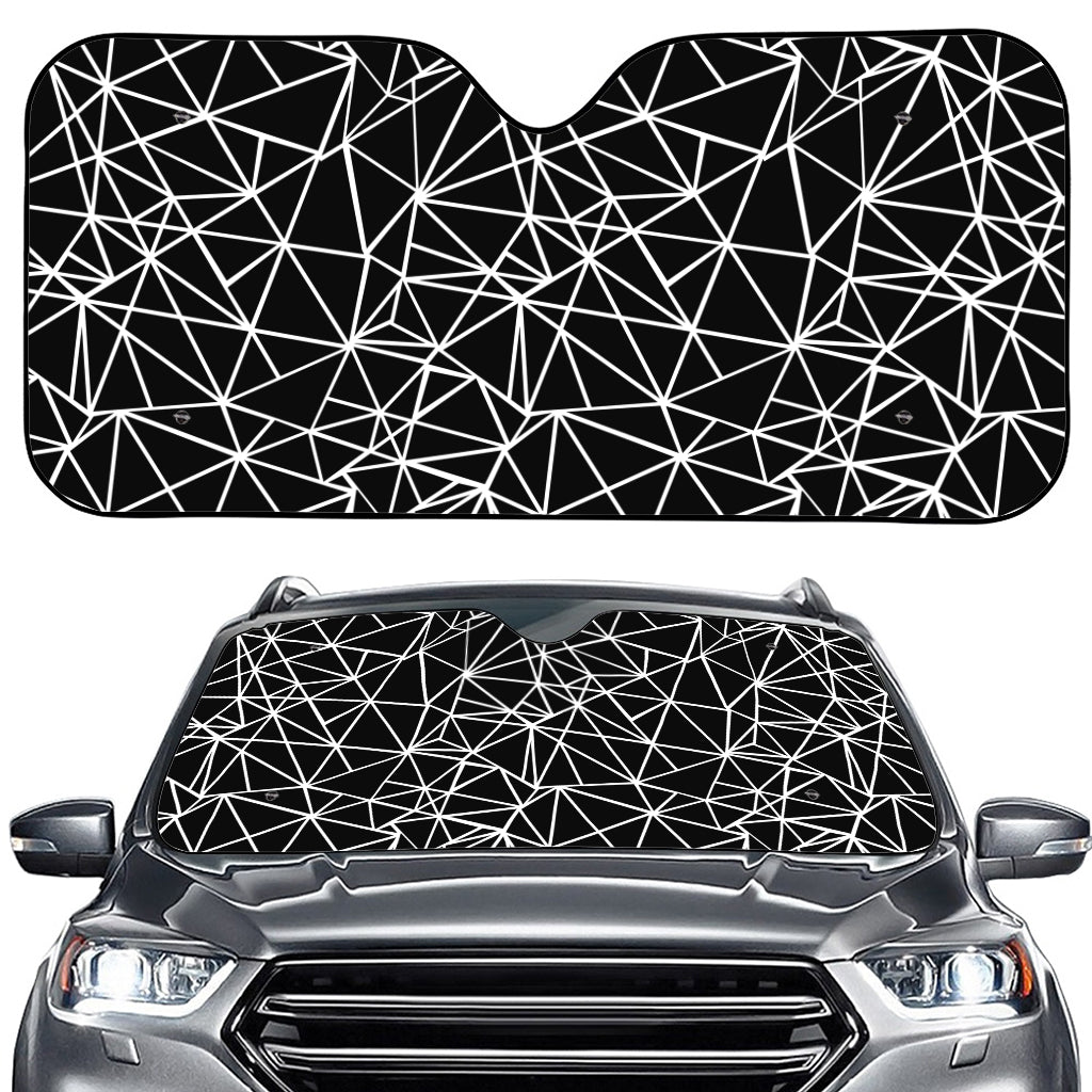 Black And White Geometric Mosaic Print Car Windshield Sun Shade