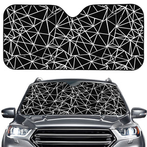 Black And White Geometric Mosaic Print Car Windshield Sun Shade