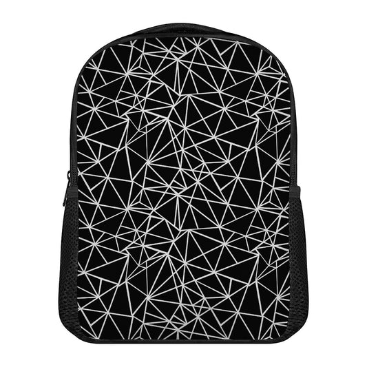 Black And White Geometric Mosaic Print Casual Backpack