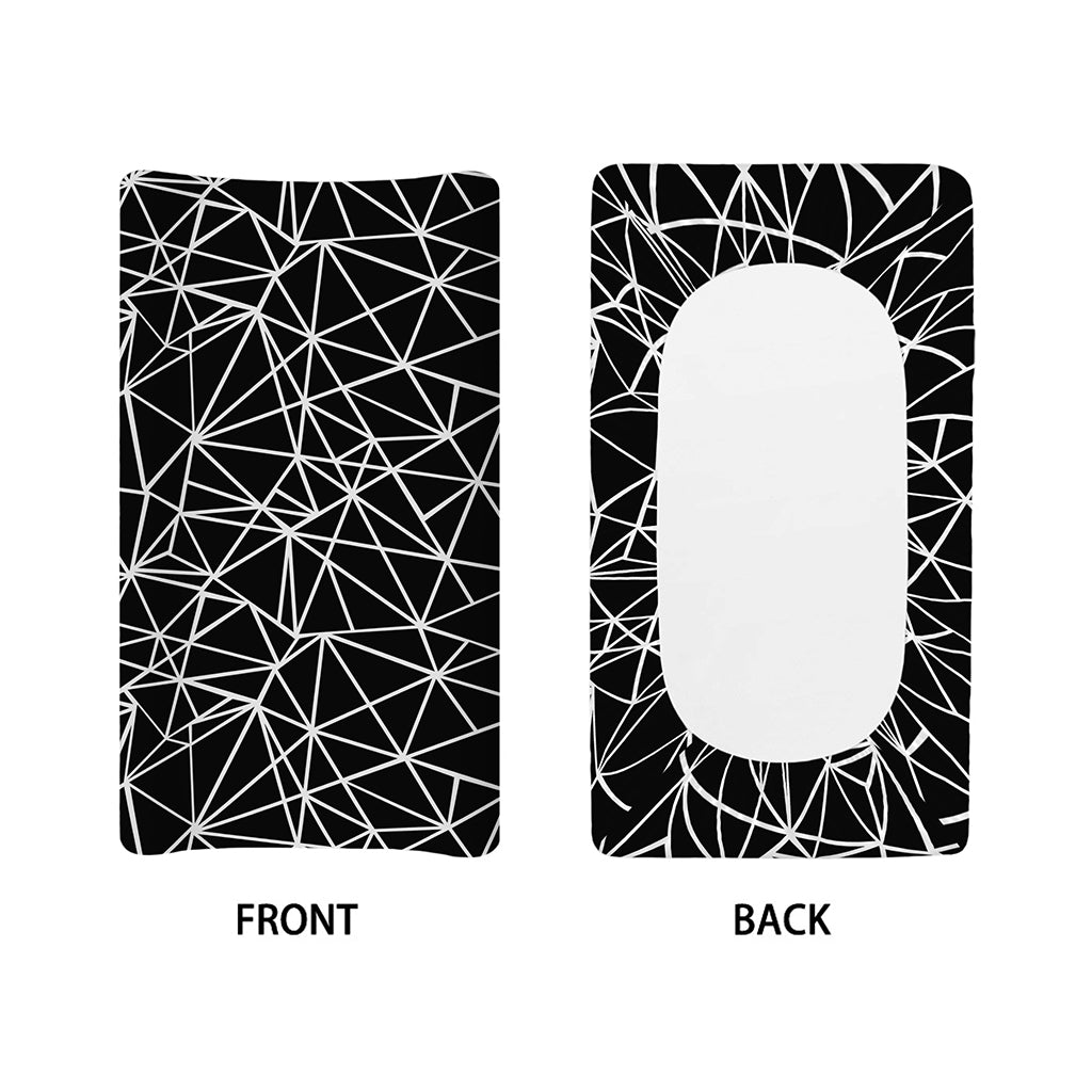Black And White Geometric Mosaic Print Changing Pad Cover