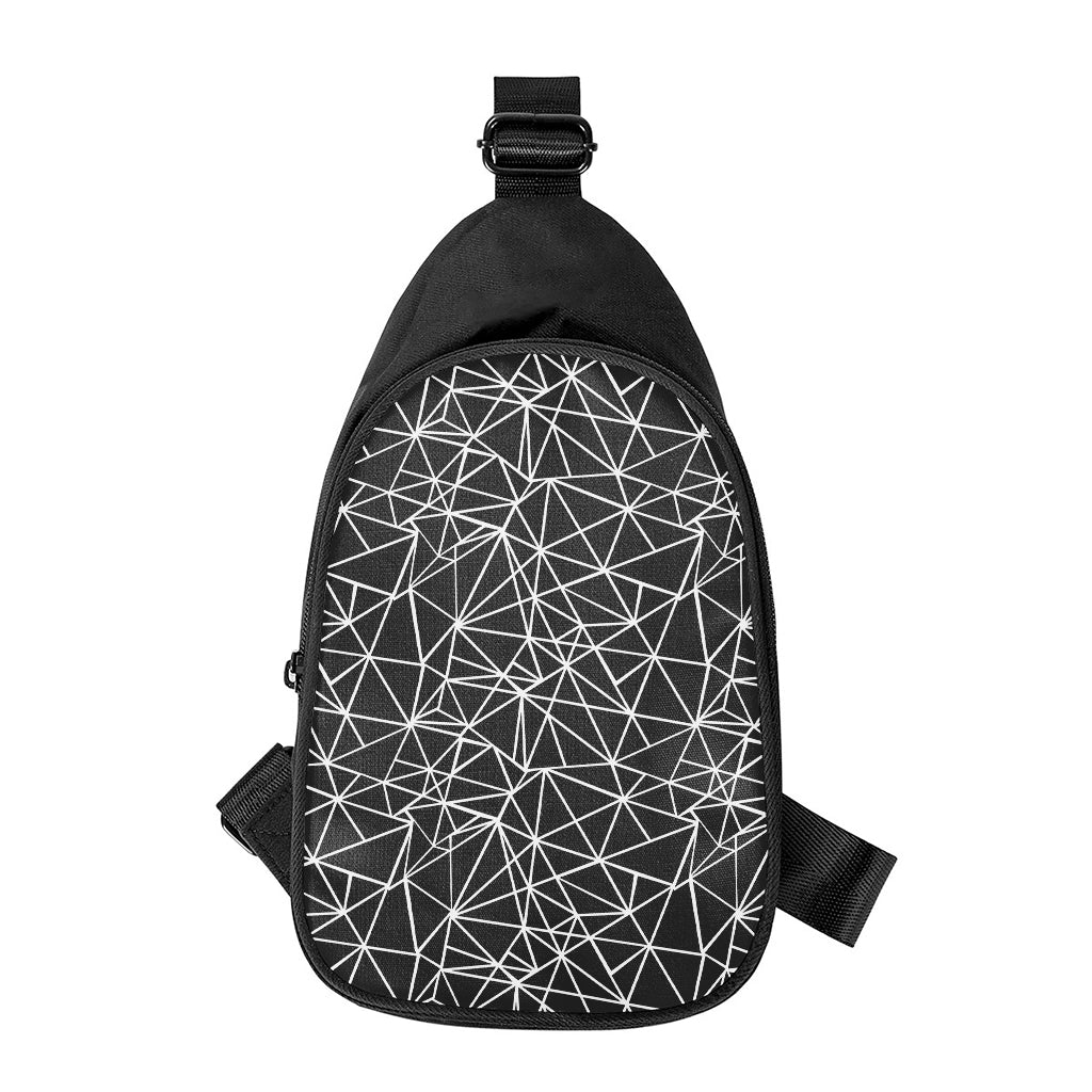 Black And White Geometric Mosaic Print Chest Bag