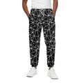 Black And White Geometric Mosaic Print Cotton Sweatpants