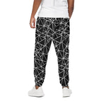 Black And White Geometric Mosaic Print Cotton Pants